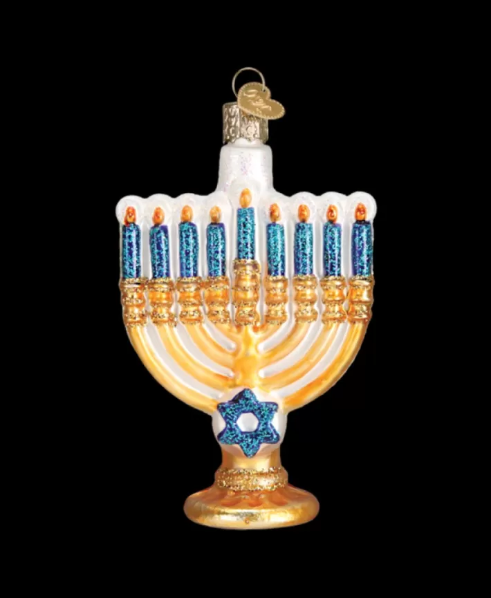 Menorah Mouth Blown Glass Ornament | Noel Eternel Store