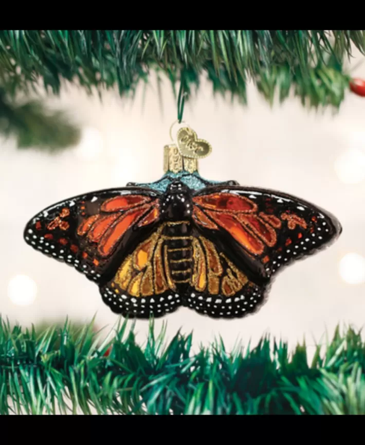 Monarch Butterfly, Mouth Blown Glass Ornament | Noel Eternel Flash Sale