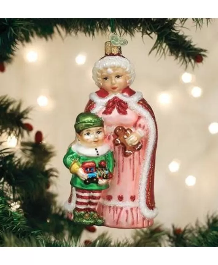 Mrs. Claus And Elf Glass Ornament | Noel Eternel Best