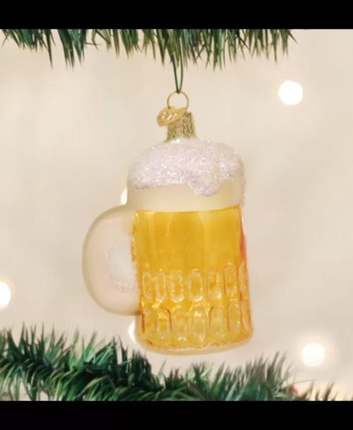 Mug Of Beer, Mouth Blown Glass Ornament | Noel Eternel Outlet