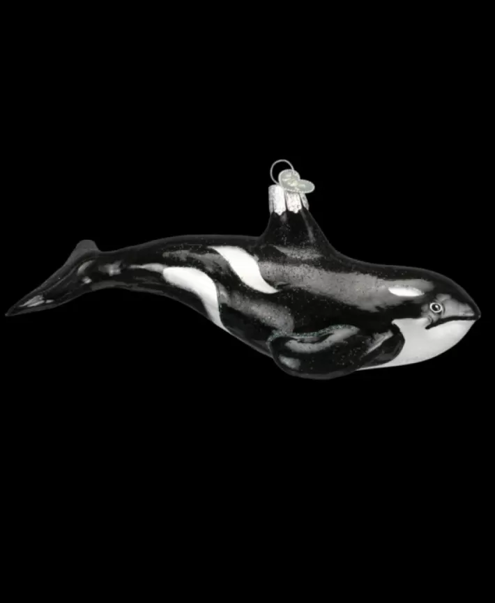 Orca Whale, Mouth Blown Glass Ornament | Noel Eternel Store