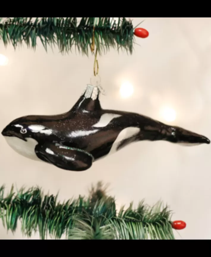 Orca Whale, Mouth Blown Glass Ornament | Noel Eternel Store