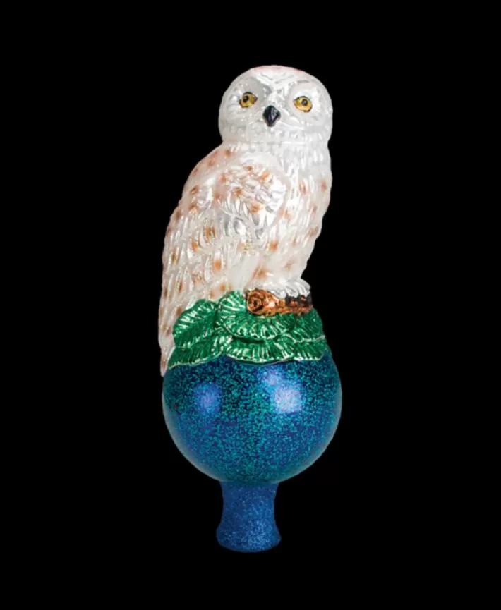 Owl, Mouth Blown Glass Tree Topper | Noel Eternel Clearance