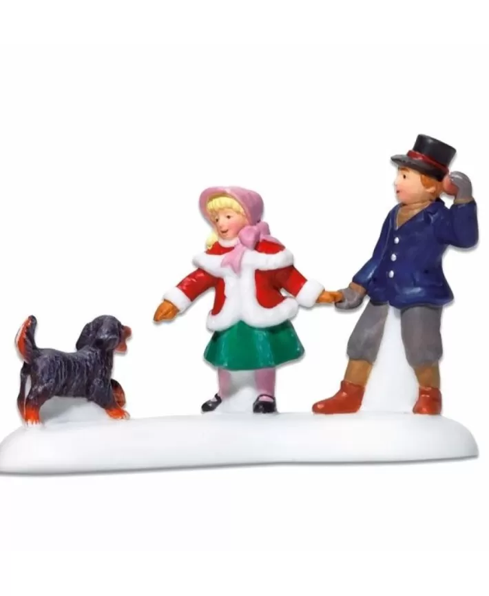 Playing With A Puppy - Dickens Village | Noel Eternel Store