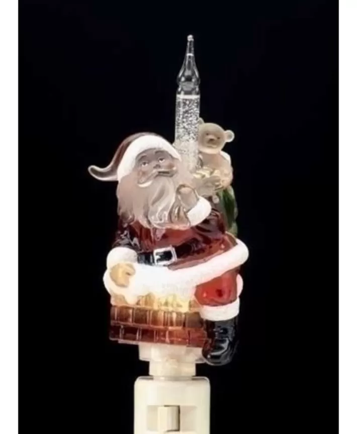 Santa In Chimney Bubble Nighlight 7" | Noel Eternel New