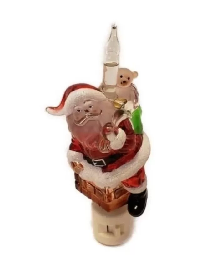 Santa In Chimney Bubble Nighlight 7" | Noel Eternel New