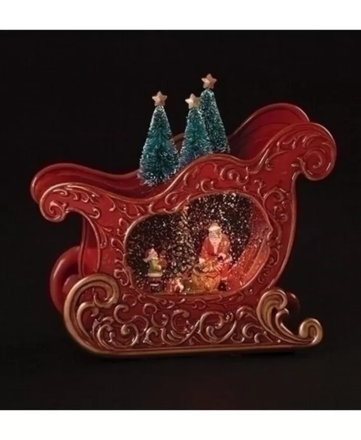 Santa Swirl Sleigh 8" Led Usb | Noel Eternel Best Sale