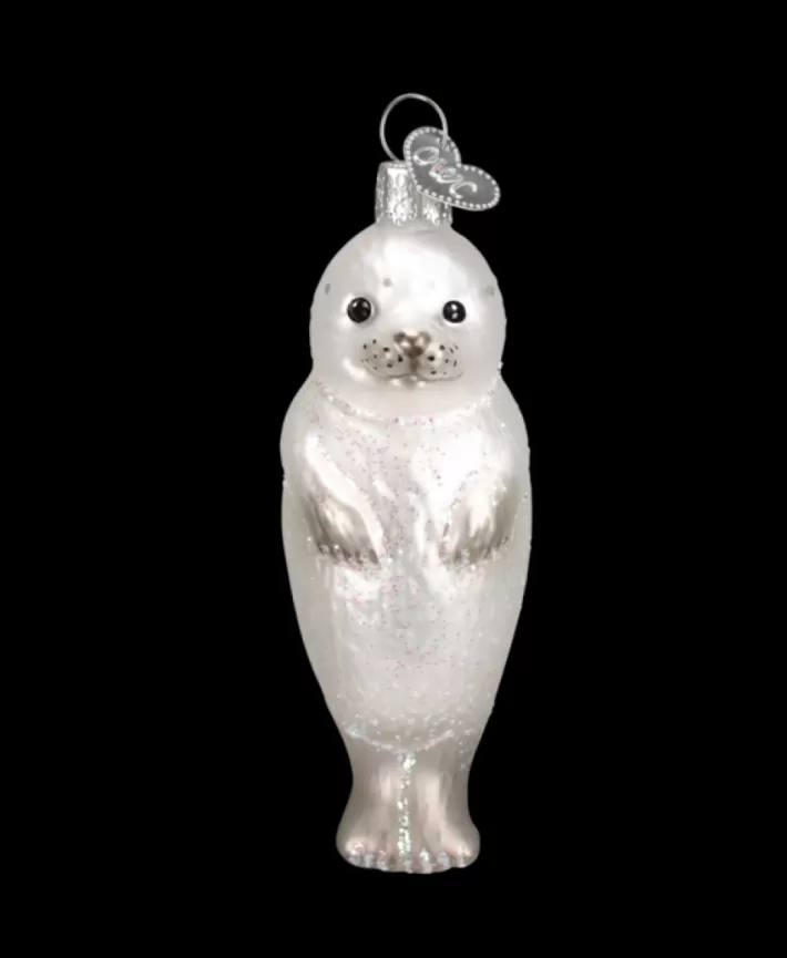 Seal Pup, Mouth Blown Glass Ornament | Noel Eternel Fashion