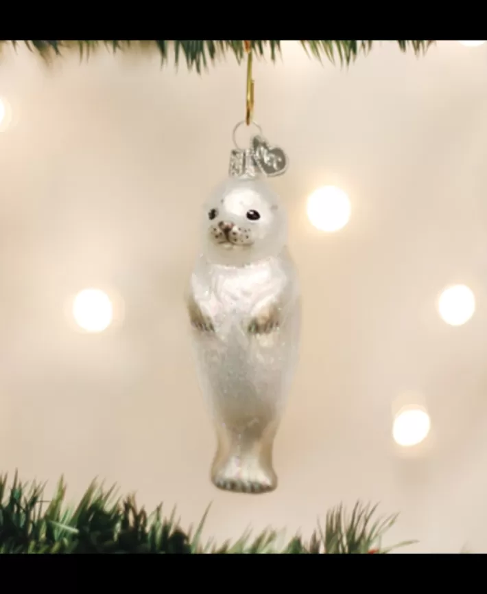 Seal Pup, Mouth Blown Glass Ornament | Noel Eternel Fashion