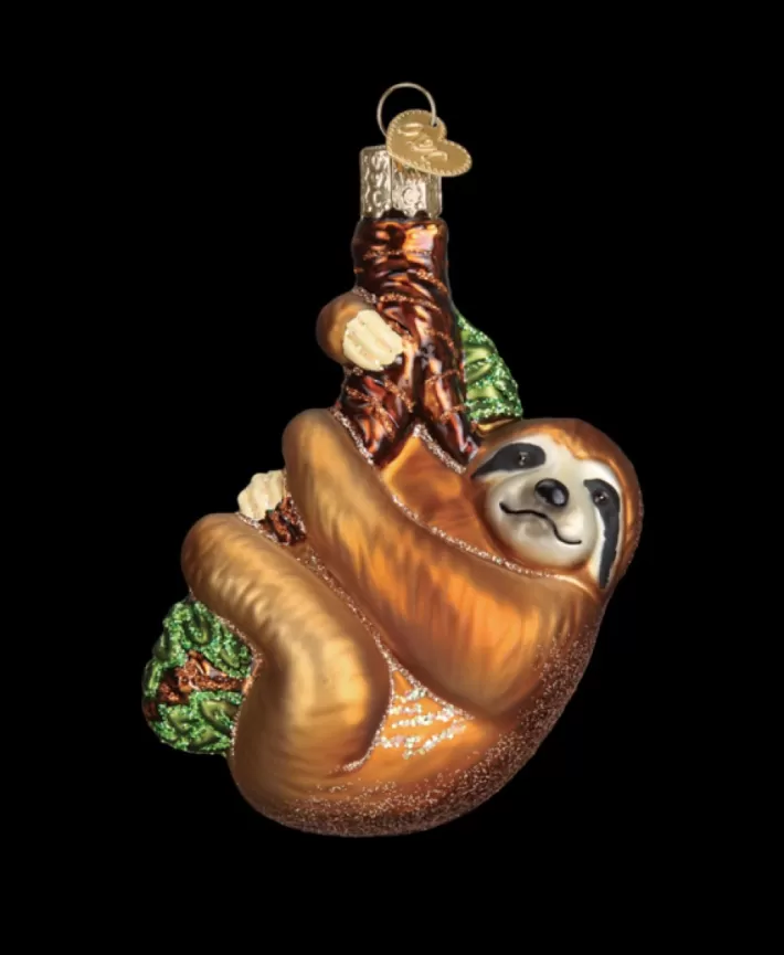 Sloth, Mouth Blown Glass Ornament | Noel Eternel Hot