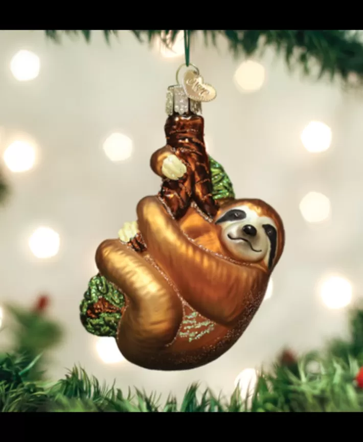 Sloth, Mouth Blown Glass Ornament | Noel Eternel Hot