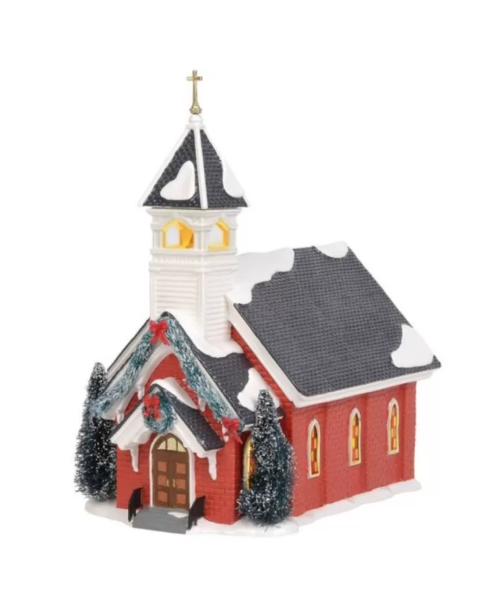 Snow Village Mount Olive Church | Noel Eternel Outlet