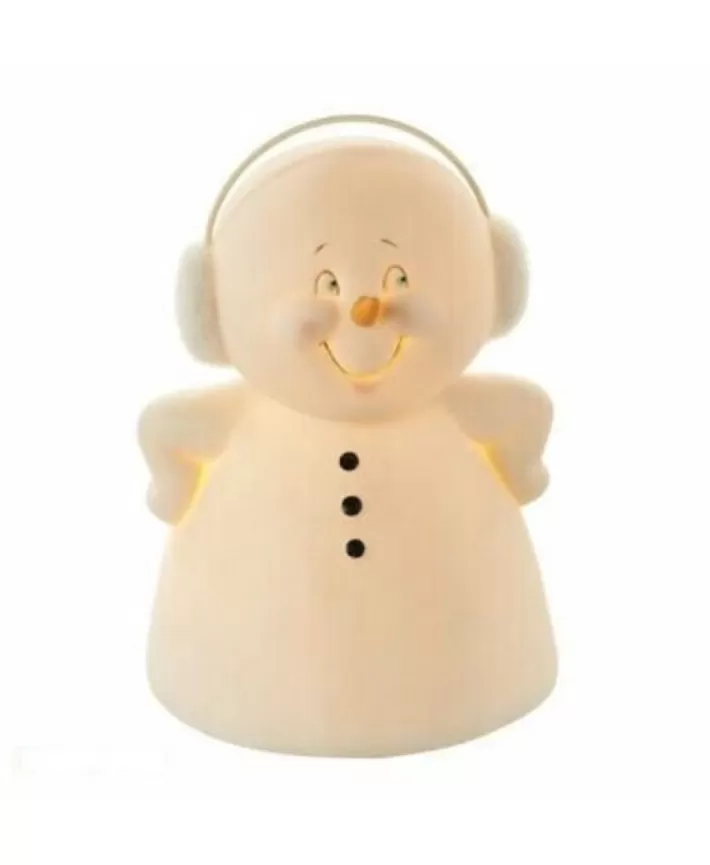 Snowpinion Snowman With Earmuffs Lighted 5'' Figurine. 4055267 | Noel Eternel Discount