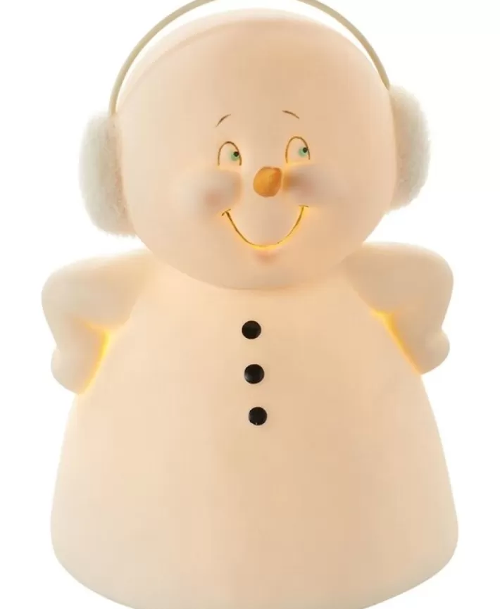 Snowpinion Snowman With Earmuffs Lighted 5'' Figurine. 4055267 | Noel Eternel Discount