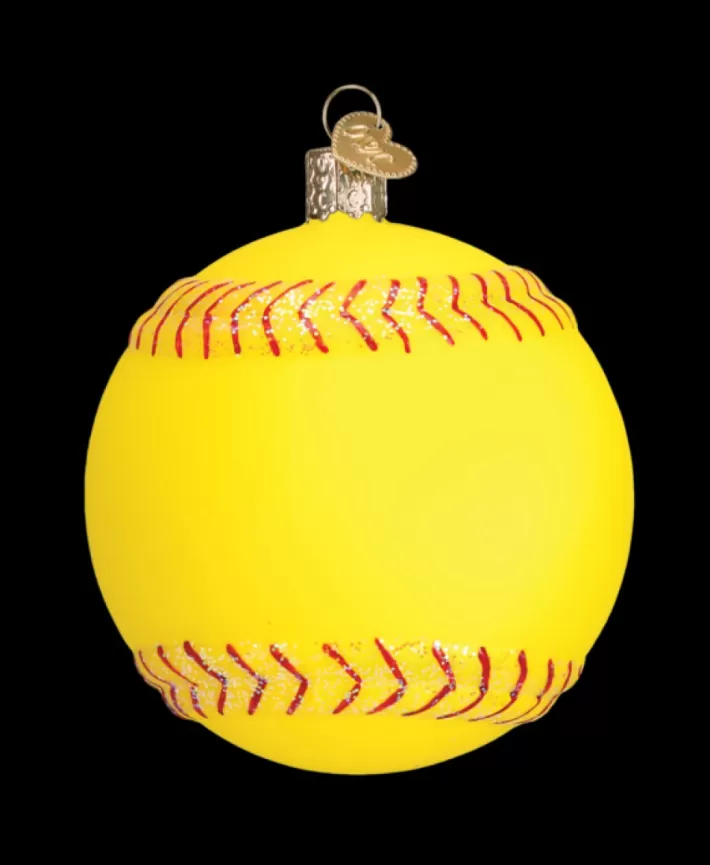 Softball, Mouth Blown Glass Ornament | Noel Eternel Cheap