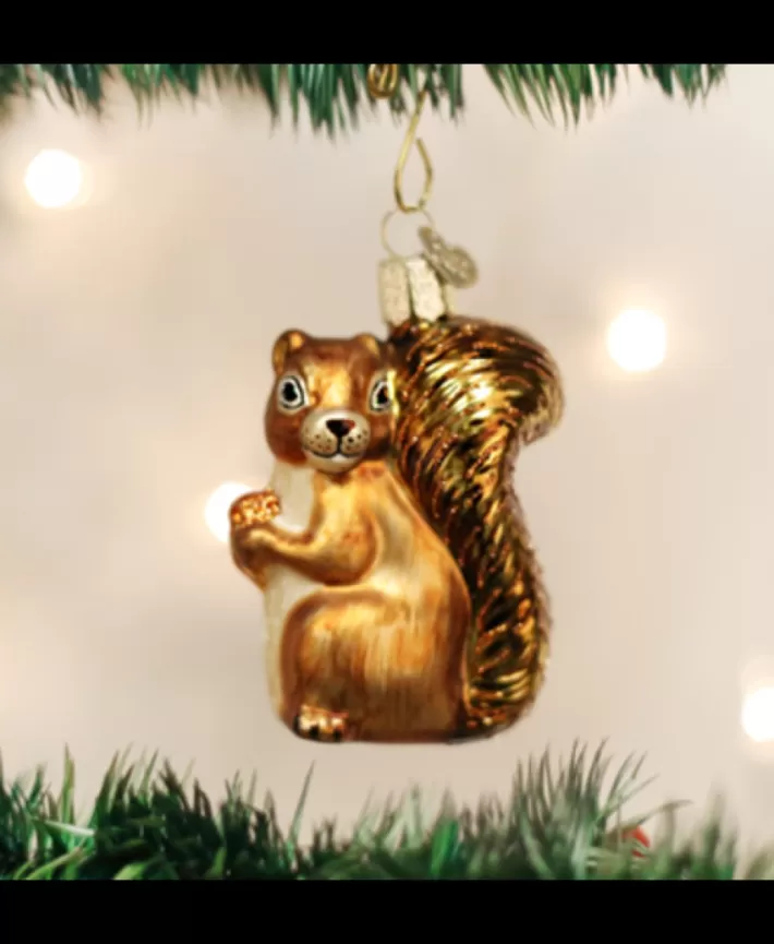 Squirrel, Mouth Blown Glass Ornament | Noel Eternel Discount