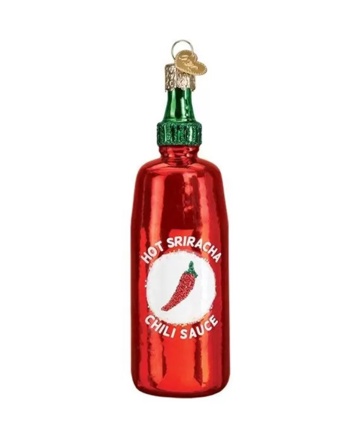 Sriracha Sauce Mouth Blown Glass Ornament | Noel Eternel Flash Sale