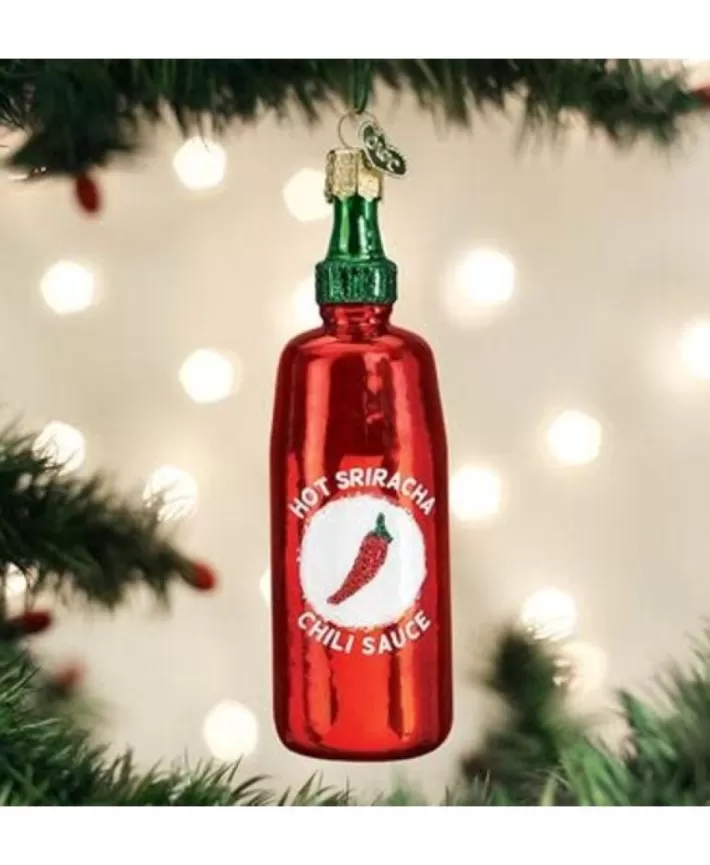 Sriracha Sauce Mouth Blown Glass Ornament | Noel Eternel Flash Sale