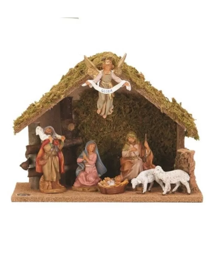 Stable With 7 Nativity Figurines 5" Fontanini | Noel Eternel Hot