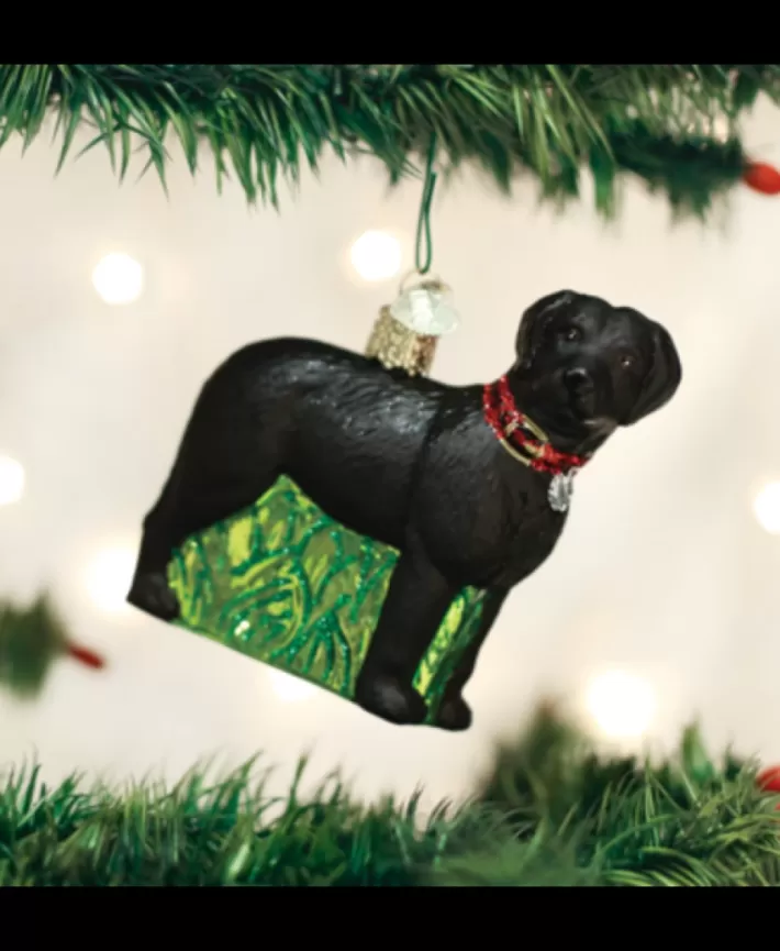 Standing Black Lab, Mouth Blown Glass Ornament | Noel Eternel Store