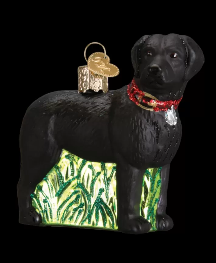 Standing Black Lab, Mouth Blown Glass Ornament | Noel Eternel Store