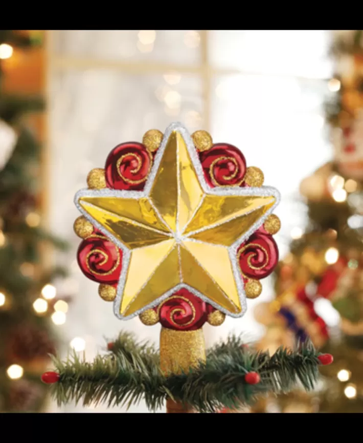 Swirly Star, Mouth Blown Glass Tree Topper | Noel Eternel Sale