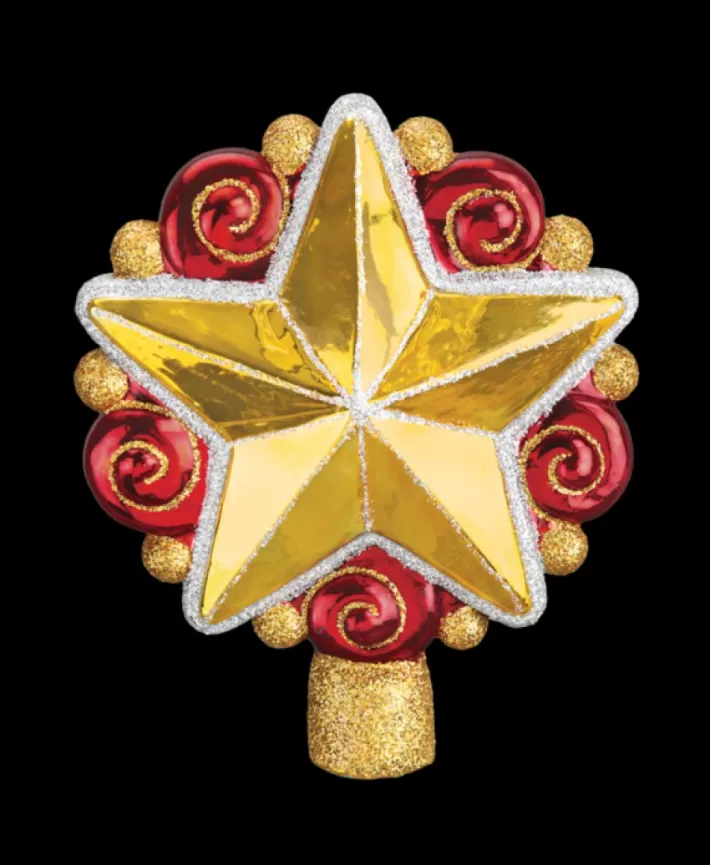 Swirly Star, Mouth Blown Glass Tree Topper | Noel Eternel Sale