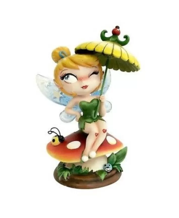 Tinkerbell On Mushroom 6 Inch Figure By Miss Mindy | Noel Eternel Cheap