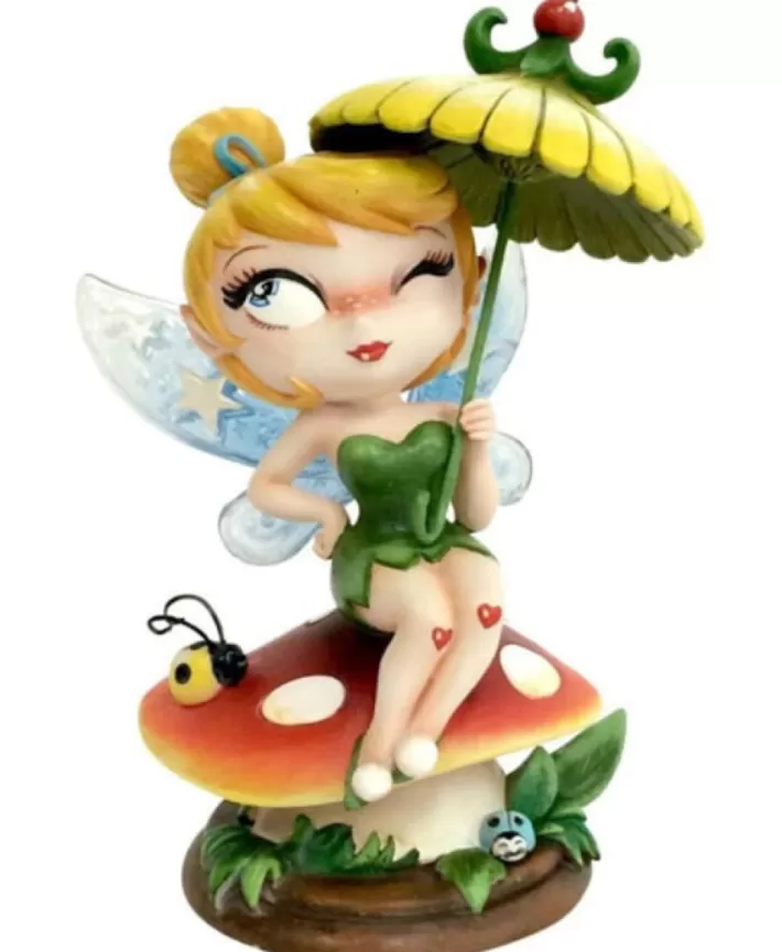 Tinkerbell On Mushroom 6 Inch Figure By Miss Mindy | Noel Eternel Cheap