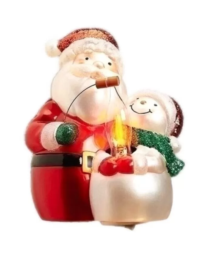 Veilleuse Pere Noel Et Bonhomme De Neige Flicker 5.5" | Noel Eternel Hot