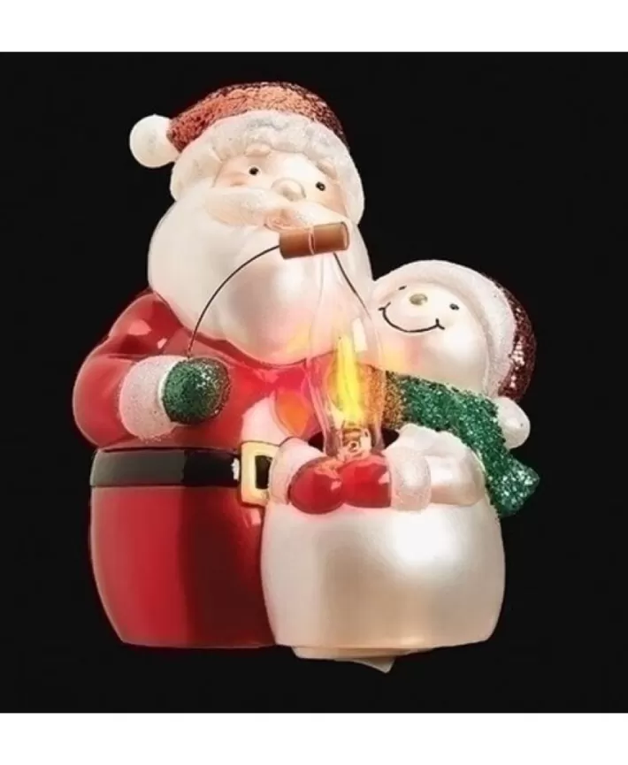 Veilleuse Pere Noel Et Bonhomme De Neige Flicker 5.5" | Noel Eternel Hot