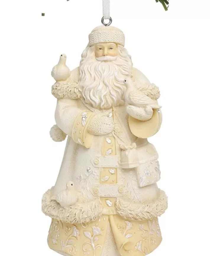 White Santa With Doves Orn, Heart Of Christmas | Noel Eternel Discount