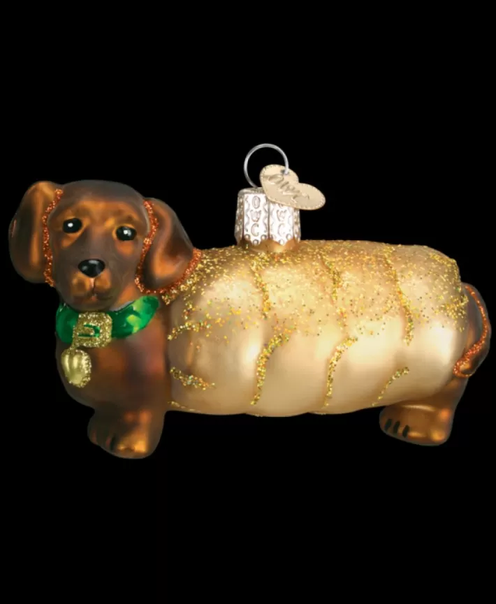 Wiener Dog, Mouth Blown Glass Ornament | Noel Eternel Hot