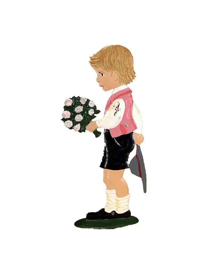 Wilhelm Schweizer Boy Congratulating Figurine Bavarian Pewter 3.5"H | Noel Eternel Discount