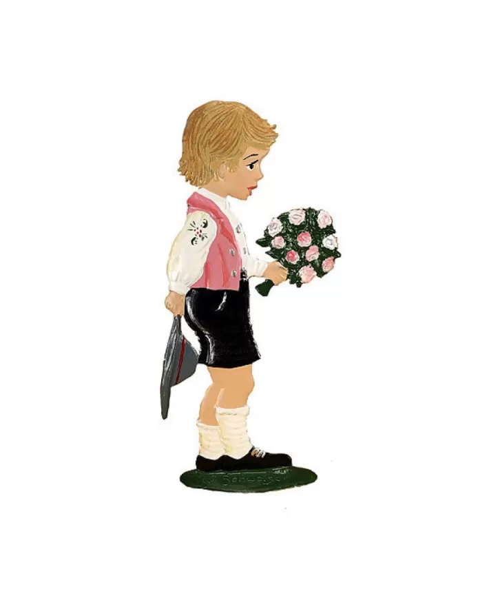 Wilhelm Schweizer Boy Congratulating Figurine Bavarian Pewter 3.5"H | Noel Eternel Discount