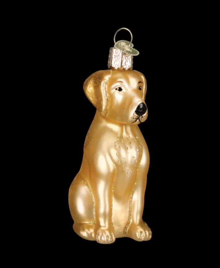 Yellow Labrador, Mouth Blown Glass Ornament | Noel Eternel Outlet