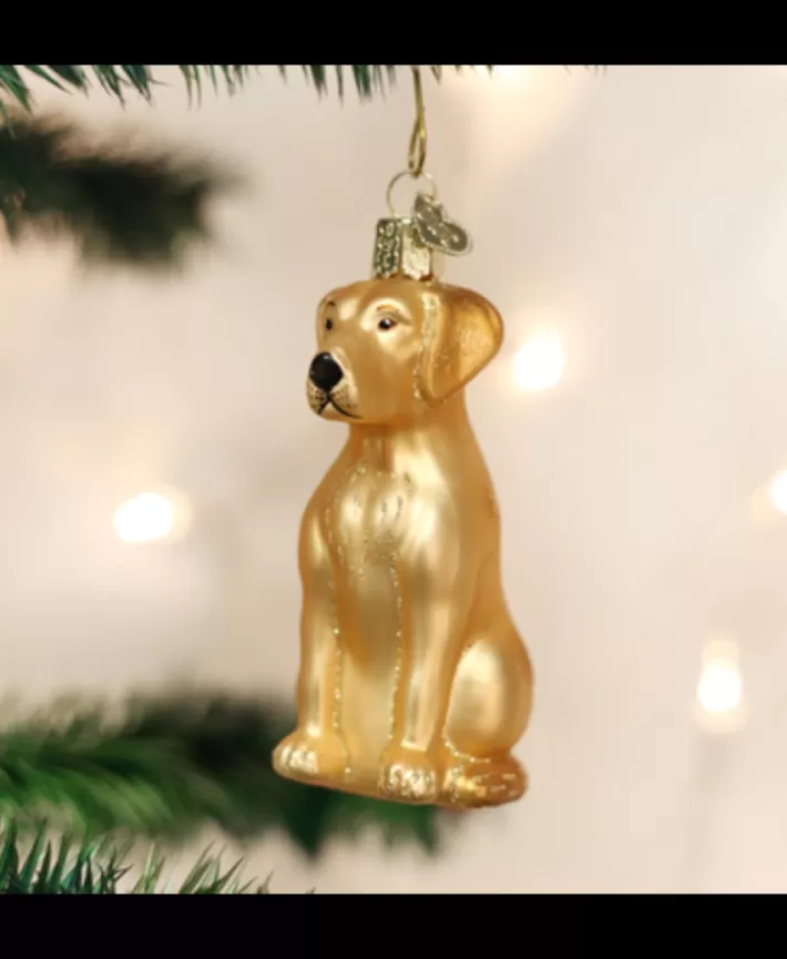 Yellow Labrador, Mouth Blown Glass Ornament | Noel Eternel Outlet